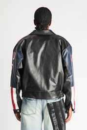AVEN FAUX LEATHER BOMBER JACKET | BLACK USA
