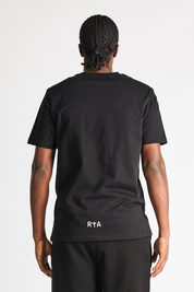 Black Cotton Liam Spike Logo Tee - Back View Studio | RTA