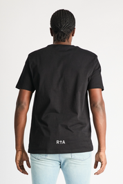 Black Liam Short Sleeve Streetwear Tee - On Model Back | RtA