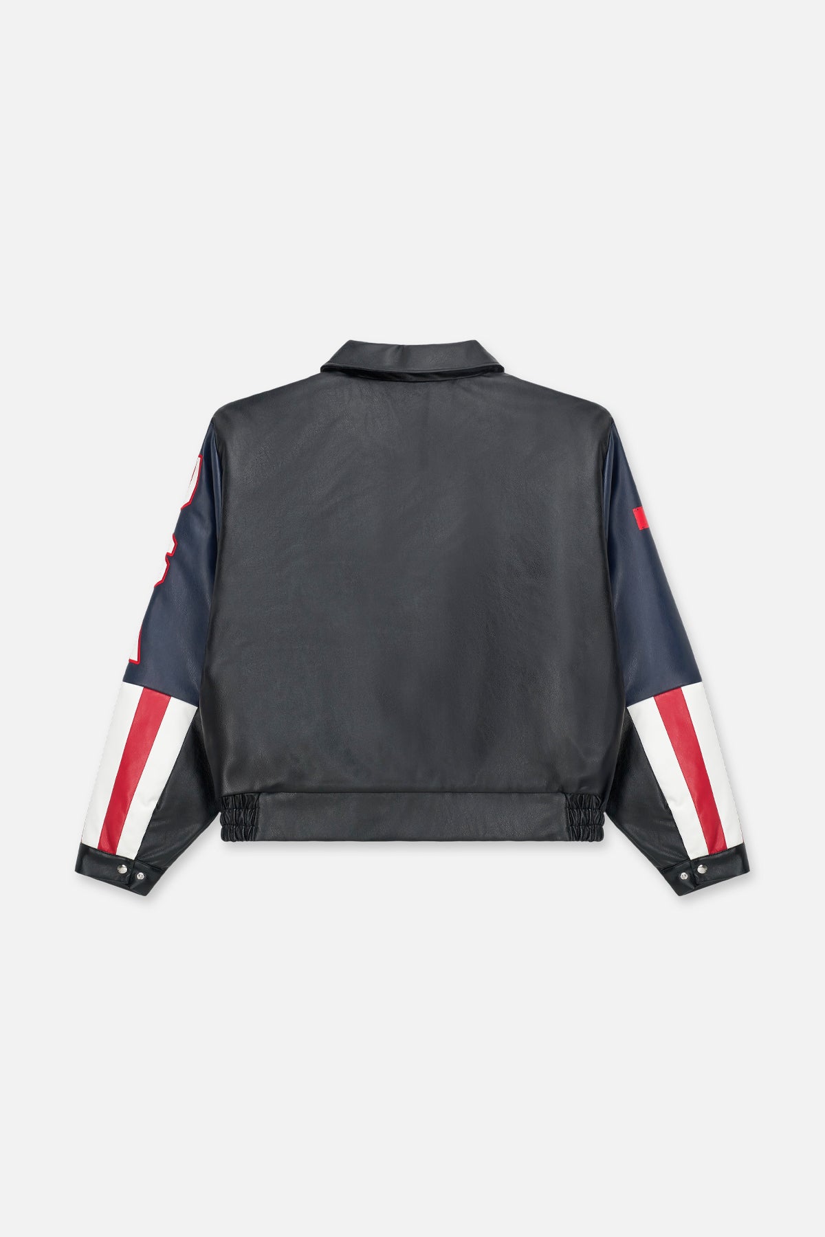 Men's Black Faux Leather Bomber Jacket | RTA