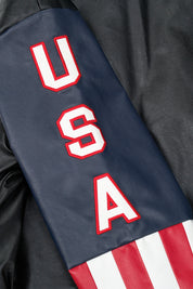 AVEN FAUX LEATHER BOMBER JACKET | BLACK USA